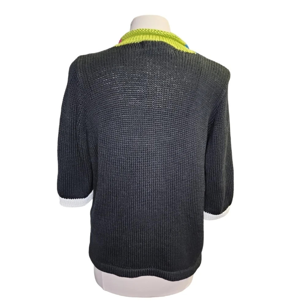 Vintage Ani Barrie Size Large Buttom Up Cardigan Sweater Black - Picture 4 of 12